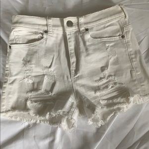 Express high rise white Jean short